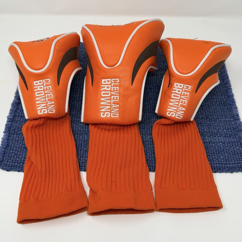 NFL Cleveland Browns Golf Head Covers, Set of 3 (1,3,X)